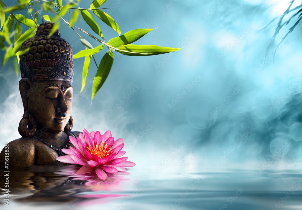 Plissee mit Motiv - Buddha in meditation