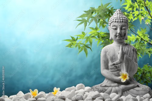 Plissee mit Motiv - Buddha in meditation (von Li Ding)