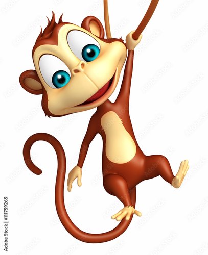 Dekostoffe - funny  Monkey cartoon character (von visible3dscience)