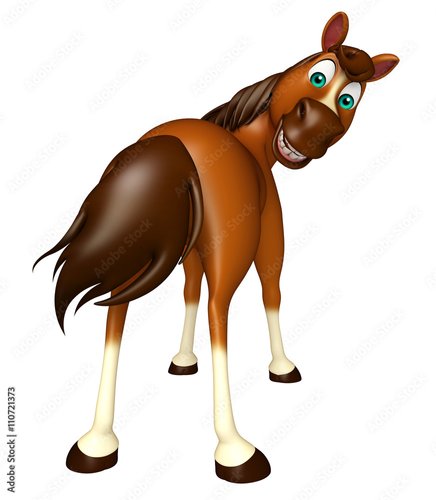 Foto-Schiebegardine ohne Schienensystem - funny Horse cartoon character (von visible3dscience)