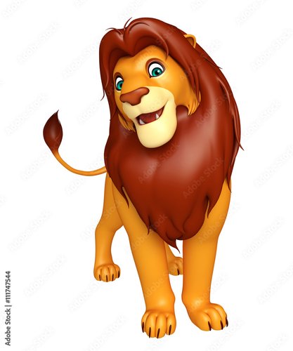 Foto-Lamellenvorhang - fuuny Lion cartoon character (von visible3dscience)