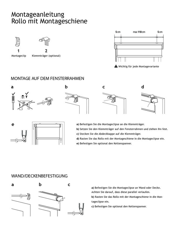 Montageanleitung FotoRollo Basic rollorollo.de